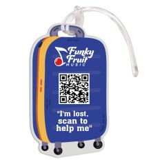 2.5x4.25 Bag Shaped Full Color One Sided Luggage Tags - 50 Mil