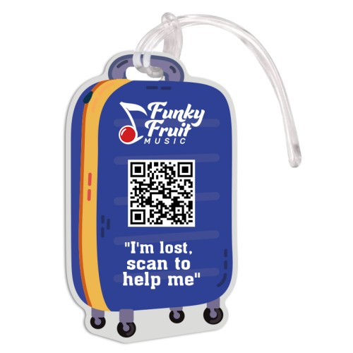 2.5x4.25 Bag Shaped Full Color One Sided Luggage Tags - 50 Mil