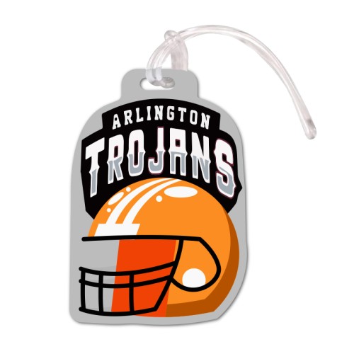 2.5x4.25 Baseball Shaped Full Color One Sided Luggage Tags - 50 Mil