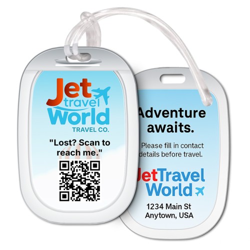2.5x4.25 Flight Window Shaped Full Color Double Sided Luggage Tags - 50 Mil