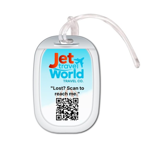 2.5x4.25 Flight Window Shaped Full Color One Sided Luggage Tags - 50 Mil