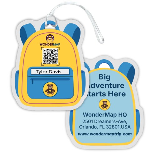 2.5x4.25 Kid's Bag Shaped Full Color Double Sided Luggage Tags - 50 Mil