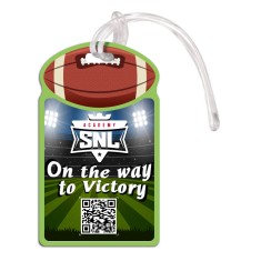 2.5x4.25 Rugby Shaped Full Color One Sided Luggage Tags - 50 Mil