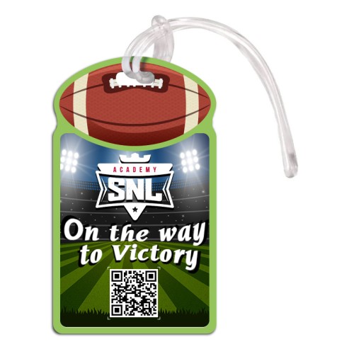 2.5x4.25 Rugby Shaped Full Color One Sided Luggage Tags - 50 Mil