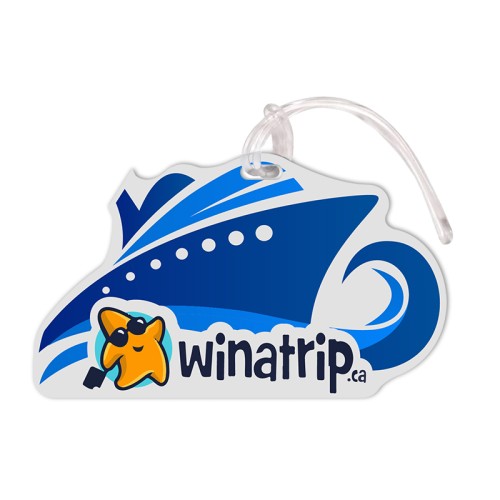 2.5x4.25 Ship Shaped Full Color One Sided Luggage Tags - 50 Mil