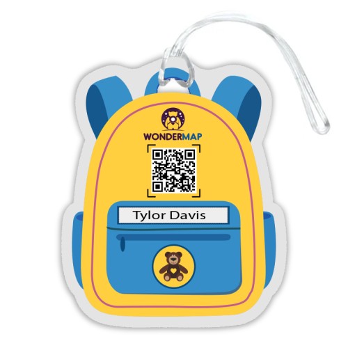 2.5x4.25 Kid's Bag Shaped Full Color One Sided Luggage Tags - 50 Mil