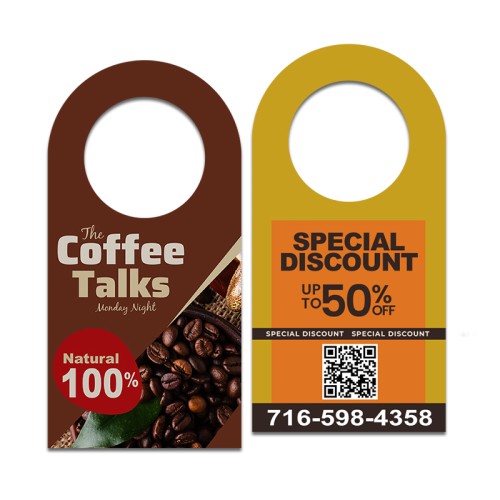 2.5x5 Inch Full Color Double Sided Bottle Hangers - 14 pt