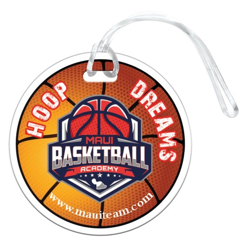 3.5" Round Signature Full Color One Sided Luggage Tags - 50 Mil