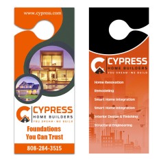 3.5x8.5 Inch Full Color Double Sided Door Hangers - 16 pt Paper