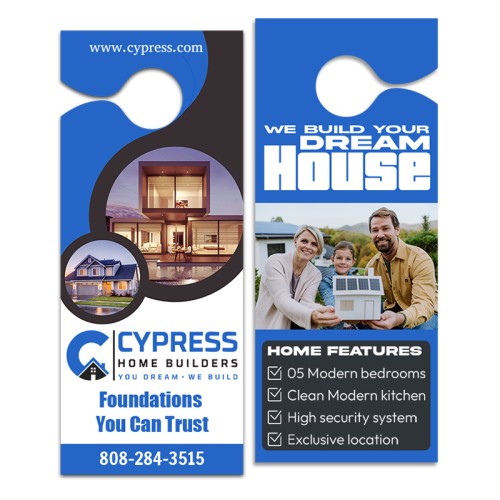 3.5x8.5 Inch Full Color Double Sided Door Hangers - 14 pt Paper
