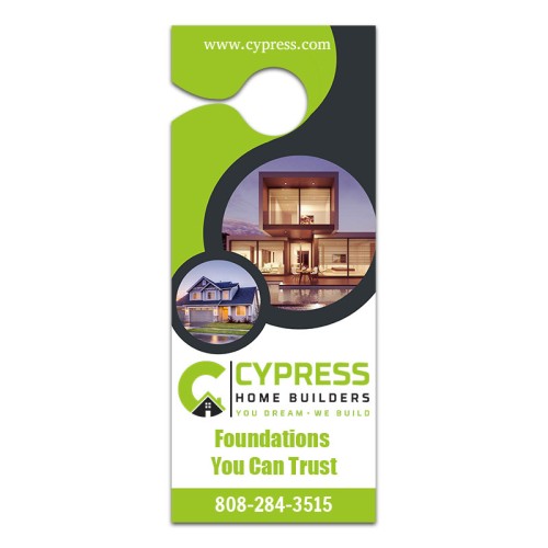 3.5x8.5 Inch Full Color One Sided Door Hangers - 14 pt Paper