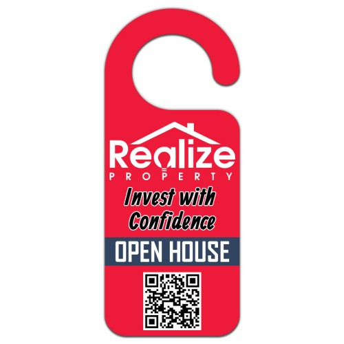 3.5x8.5 Inch Full Color One Sided Round Handle Door Hangers - 14 pt Paper