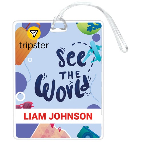3x4 Signature Full Color One Sided Luggage Tags - 50 Mil