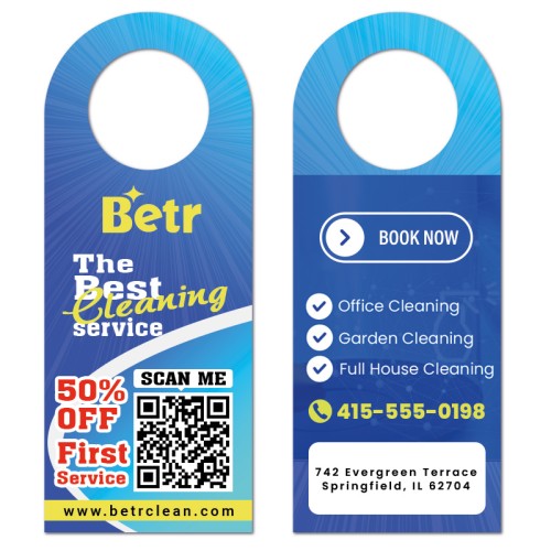 3x7.5 Inch Full Color Double Sided Bottle Hangers - 16 pt
