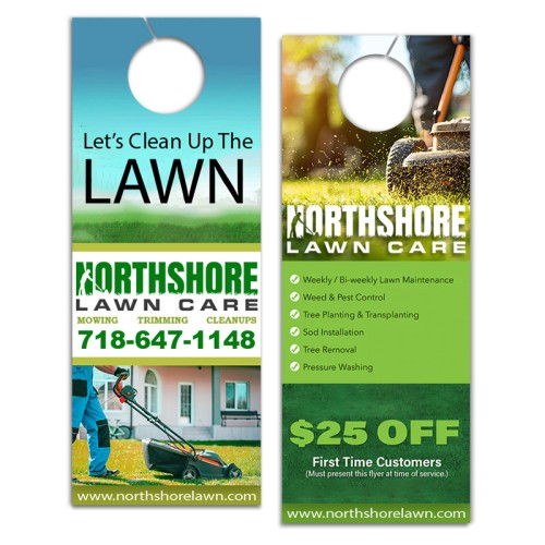 4.25x11 Inch Full Color Double Sided Door Hangers - 14 pt Paper