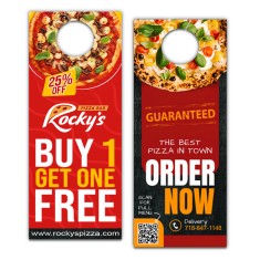 4.5x11 Inch Full Color Double Sided Door Hangers - 14 pt Paper