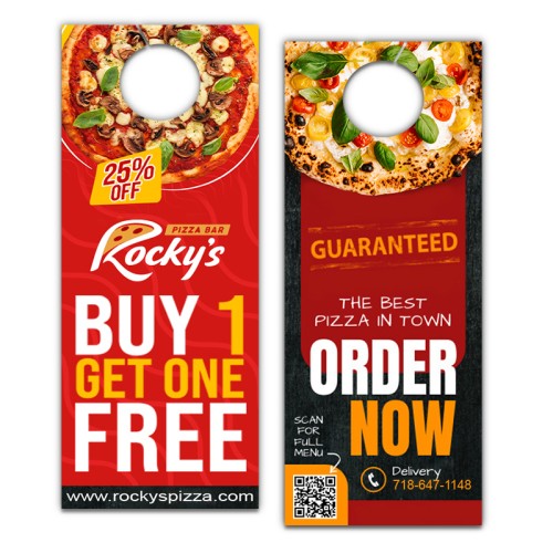 4.5x11 Inch Full Color Double Sided Door Hangers - 14 pt Paper