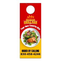 4.5x11 Inch Full Color One Sided Door Hangers - 14 pt Paper