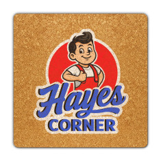 4 Inch Full Color Square Cork Coasters
