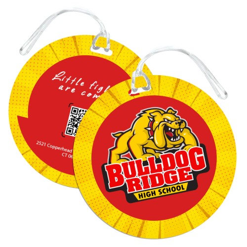 4" Round Signature Full Color Double Sided Luggage Tags - 50 Mil