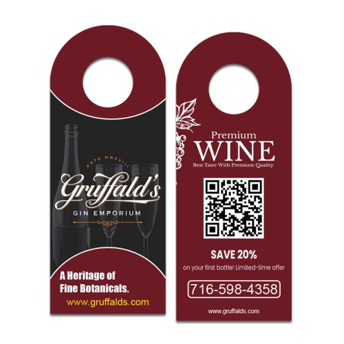 4x10 Inch Full Color Double Sided Bottle Hangers - 14 pt