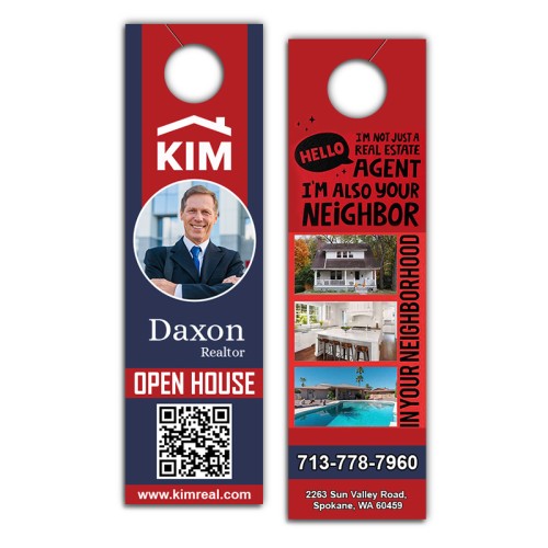 4x14 Inch Full Color Double Sided Door Hangers - 14 pt Paper
