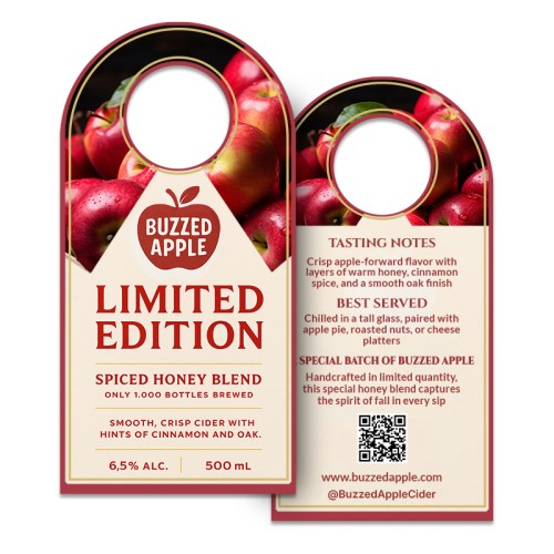 4x8 Inch Full Color Double Sided Bottle Hangers - 16 pt