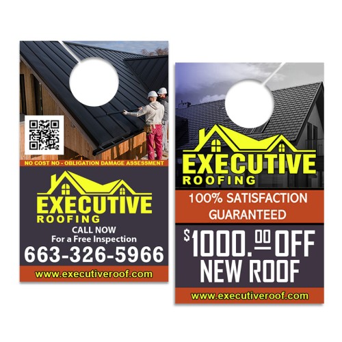 5.25x8.5 Inch Full Color Double Sided Door Hangers - 14 pt Paper