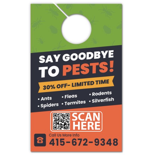 5.25x8.5 Inch Full Color One Sided Door Hangers - 14 pt Synthetic