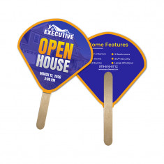5x5 Inch Shell Shape Full Color Double Sided Mini Hand Fans - 16 pt