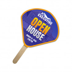 5x5 Inch Shell Shape Full Color One Sided Mini Hand Fans - 16 pt