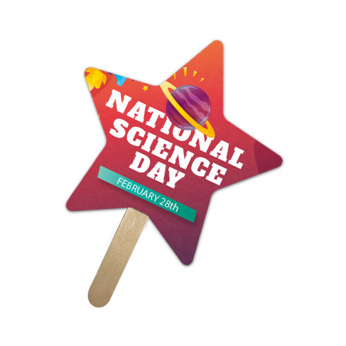 5x5 Inch Star Shape Full Color One Sided Mini Hand Fans - 16 pt