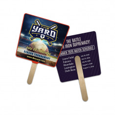 5x5 Inch Tapered Full Color Double Sided Mini Hand Fans - 16 pt