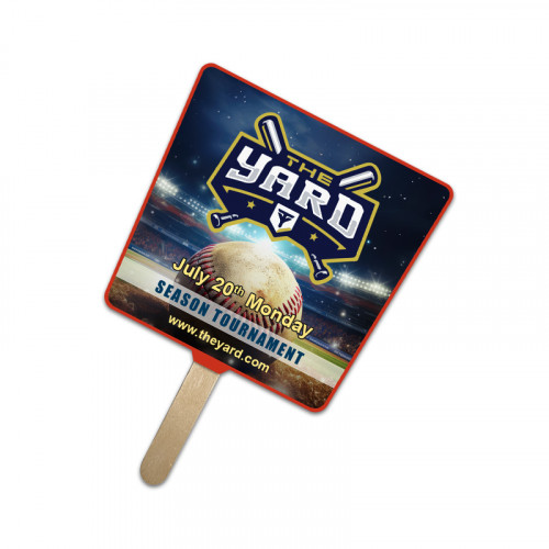 5x5 Inch Tapered Full Color One Sided Mini Hand Fans - 16 pt