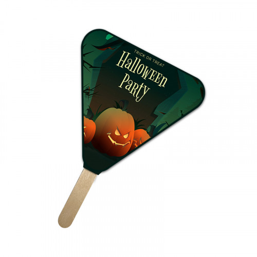 5x5 Inch Triangle Full Color One Sided Mini Hand Fans - 16 pt