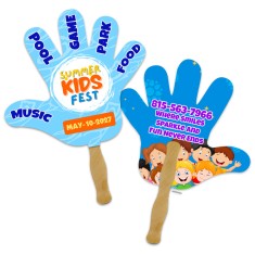8x8 Inch Hand Shape Full Color Double Sided Hand Fans - 16 pt