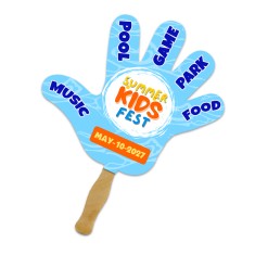 8x8 Inch Hand Shape Full Color One Sided Hand Fans - 16 pt