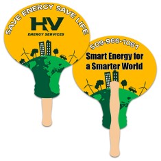 8x8 Inch Lightbulb Shape Full Color Double Sided Hand Fans - 16 pt