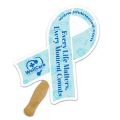 8x8 Inch Ribbon Shape Full Color One Sided Hand Fans - 16 pt