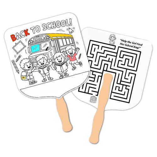 Elect Shape Full Color Double Sided Coloring Hand Fans - 16 pt