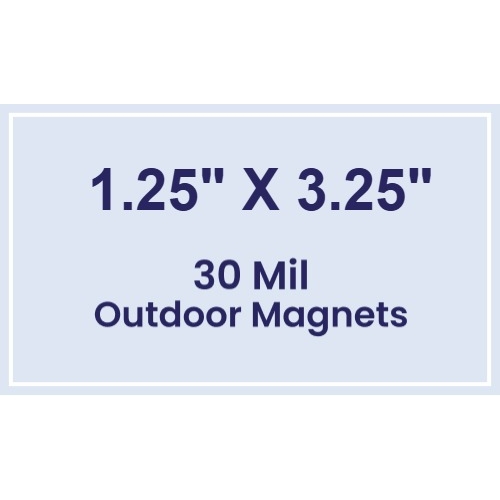 Magnet - 1.25x3.25 Square Corners - 30 Mil - Outdoor Safe