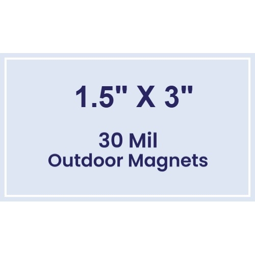 Magnet - 1.5x3 Square Corners - 30 Mil - Outdoor Safe