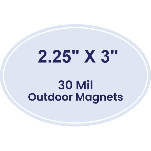 Magnet - 2.25x3 Oval - 30 Mil - Outdoor Safe
