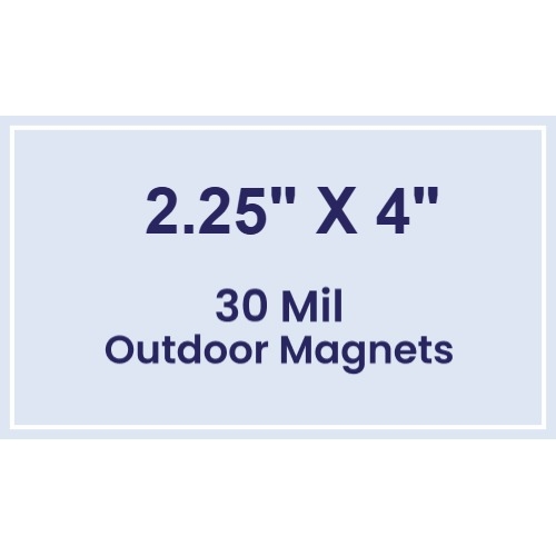 Magnet - 2.25x4 Square Corners - 30 Mil - Outdoor Safe