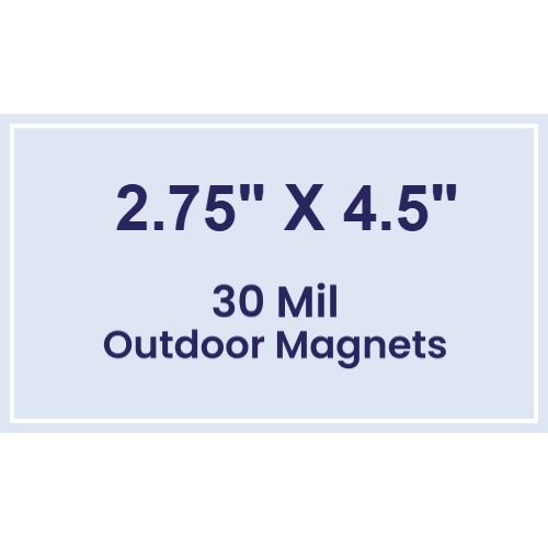 Magnet - 2.75x4.5 Square Corners - 30 Mil - Outdoor Safe