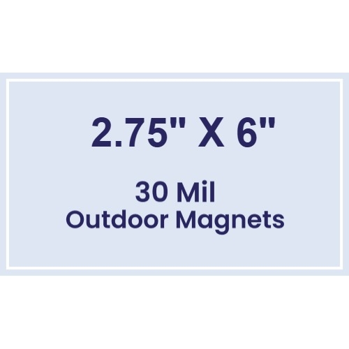 Magnet - 2.75x6 Square Corners - 30 Mil - Outdoor Safe