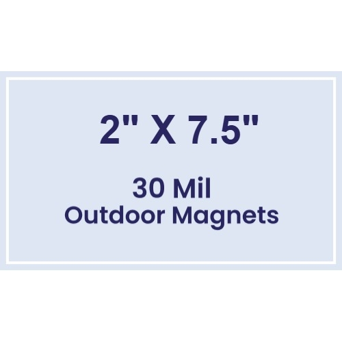 Magnet - 2x7.5 Square Corners - 30 Mil - Outdoor Safe