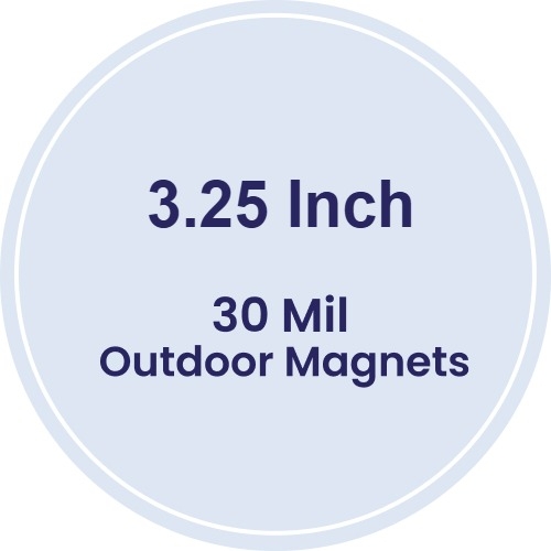 Magnet - 3.25 Inch Diameter Circle - 30 Mil - Outdoor Safe