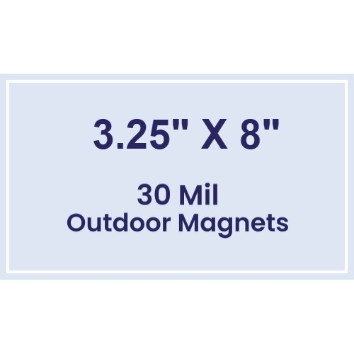 Magnet - 3.25x8 Square Corners - 30 Mil - Outdoor Safe
