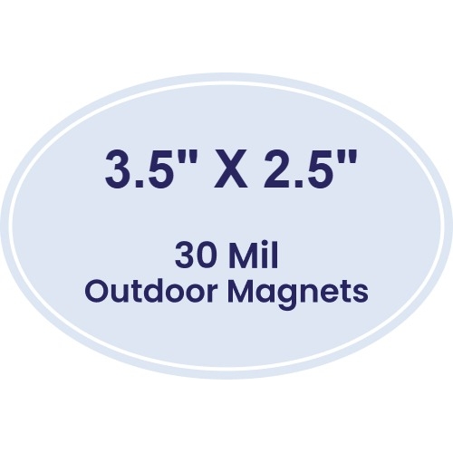 Magnet - Oval Shape (3.5x2.5) - 30 Mil - Outdoor Safe